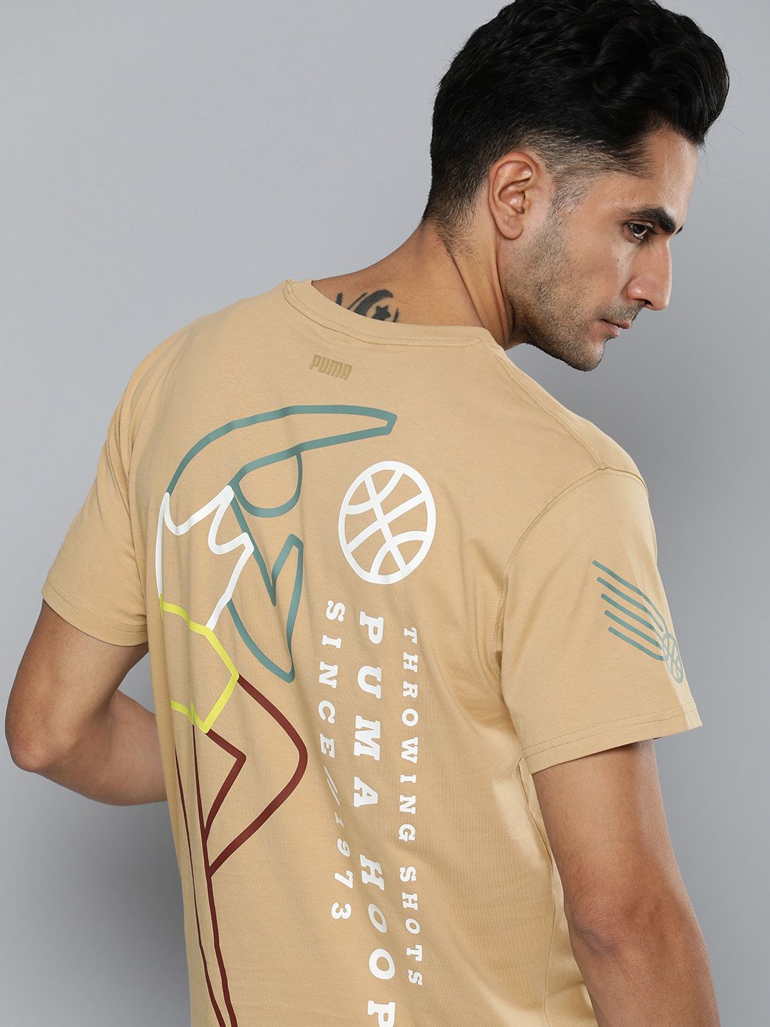 Puma FRANCHISE Q4 Graphic 3 Printed Pure Cotton Oversized Basketball T-shirt