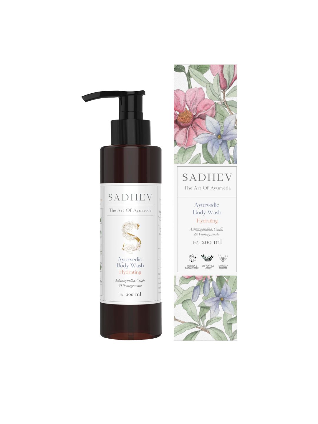 SADHEV The Art Of Ayurveda Hydrating Body Wash with Oudh & Pomegranate - 200 ml