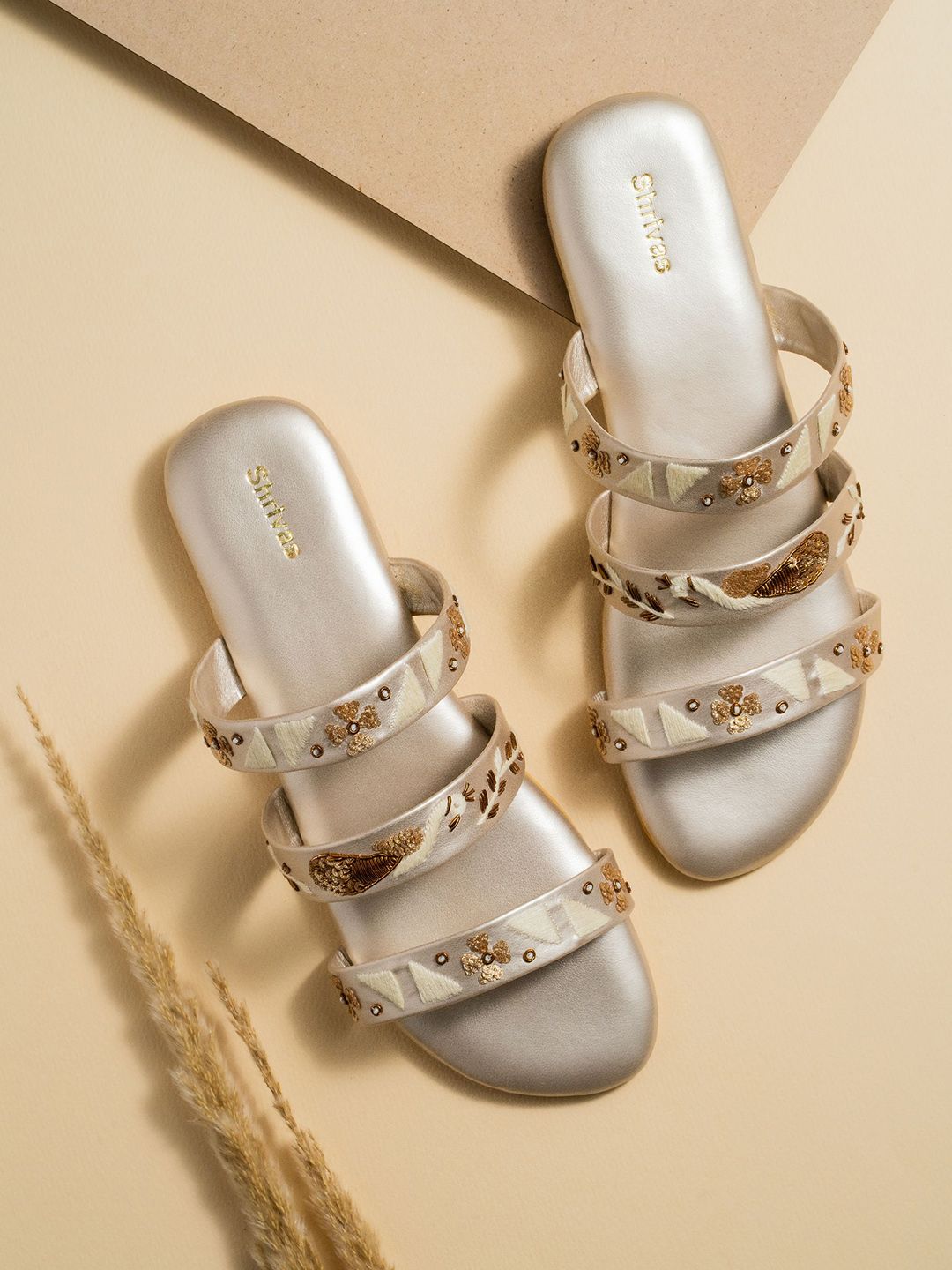 SHRIVAS BY ARCHITA MEHTA NIA Ethnic Embellished Open Toe Flats