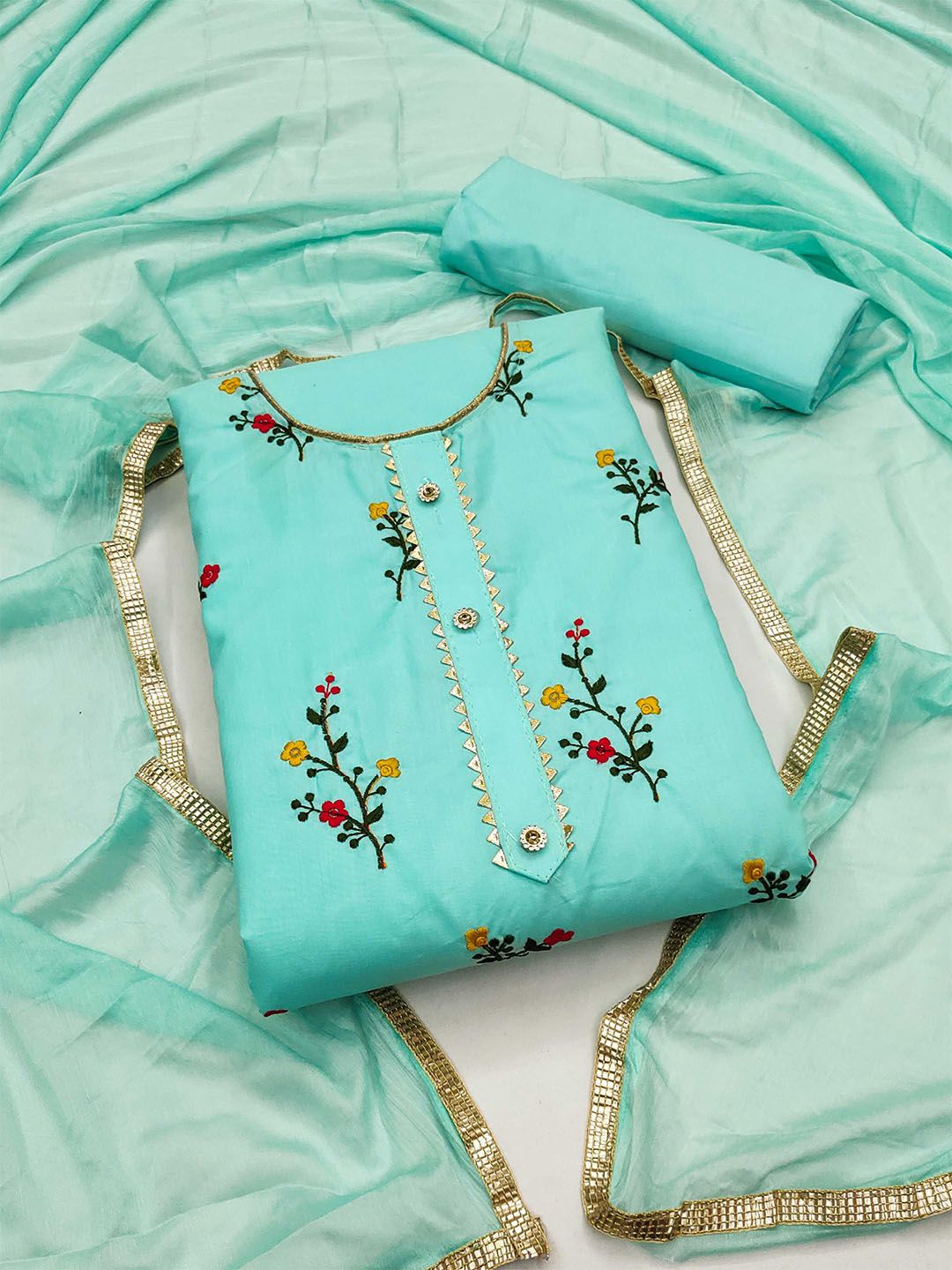 KALINI Embroidered Unstitched Dress Material