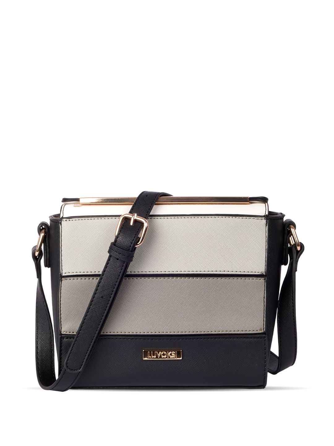 Luvoksi Colourblocked PU Structured Sling Bag