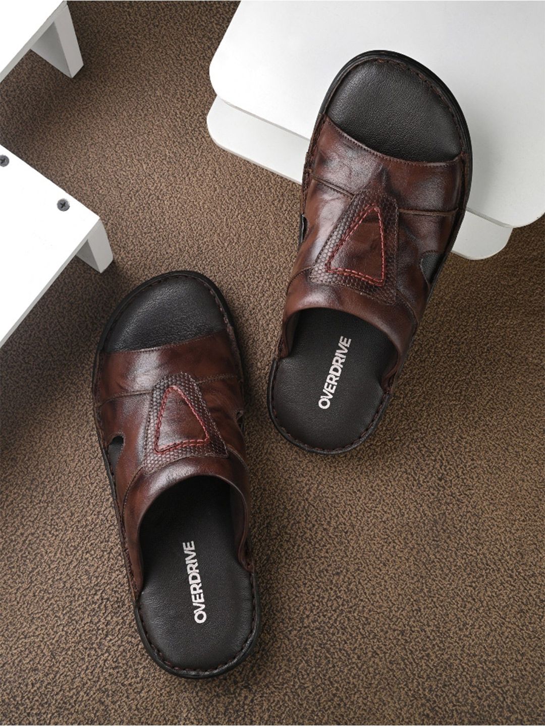 Overdrive Men Leather Comfort Sandals