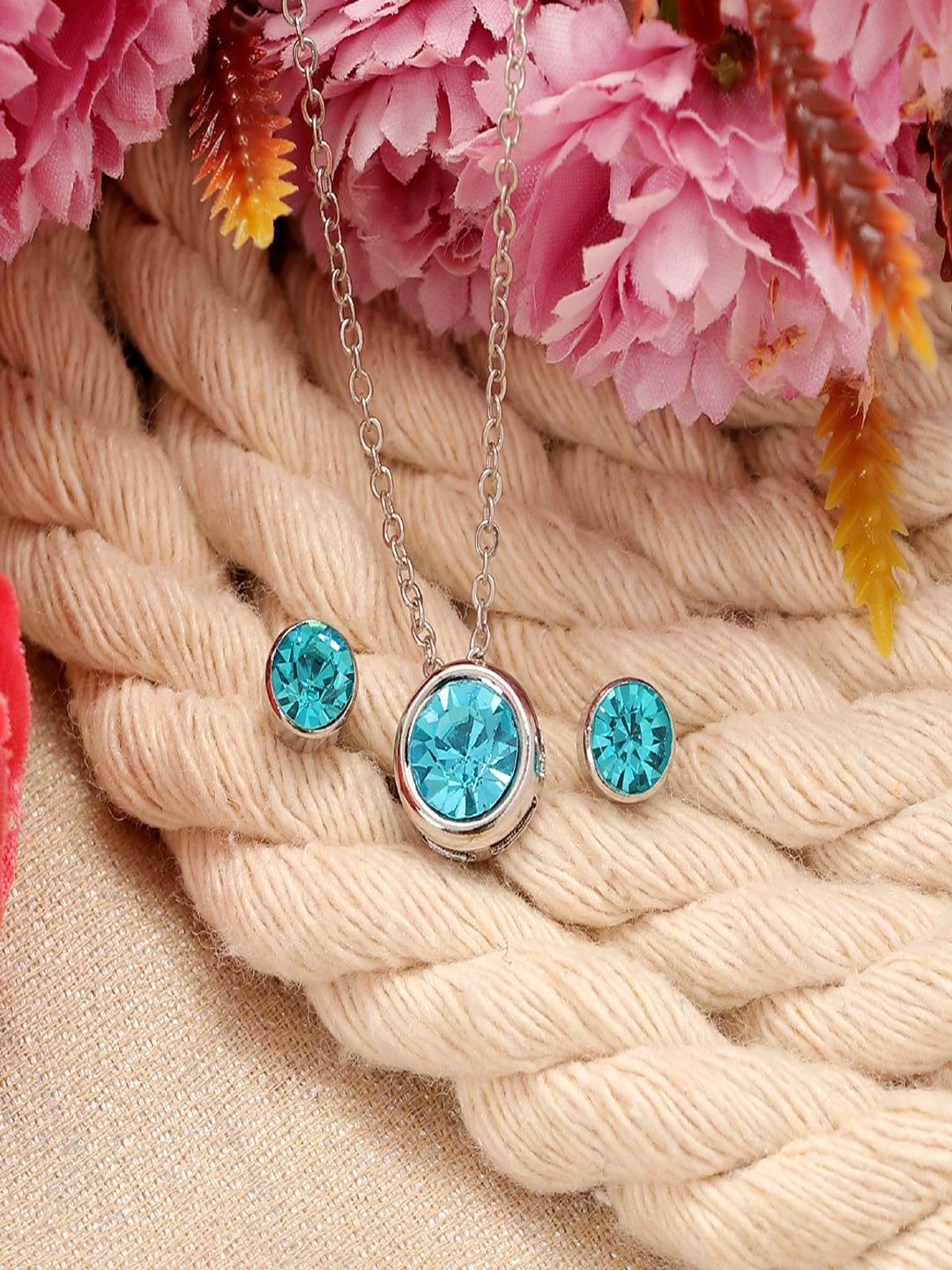 UNIVERSITY TRENDZ Silver-Plated Crystals Jewellery Set