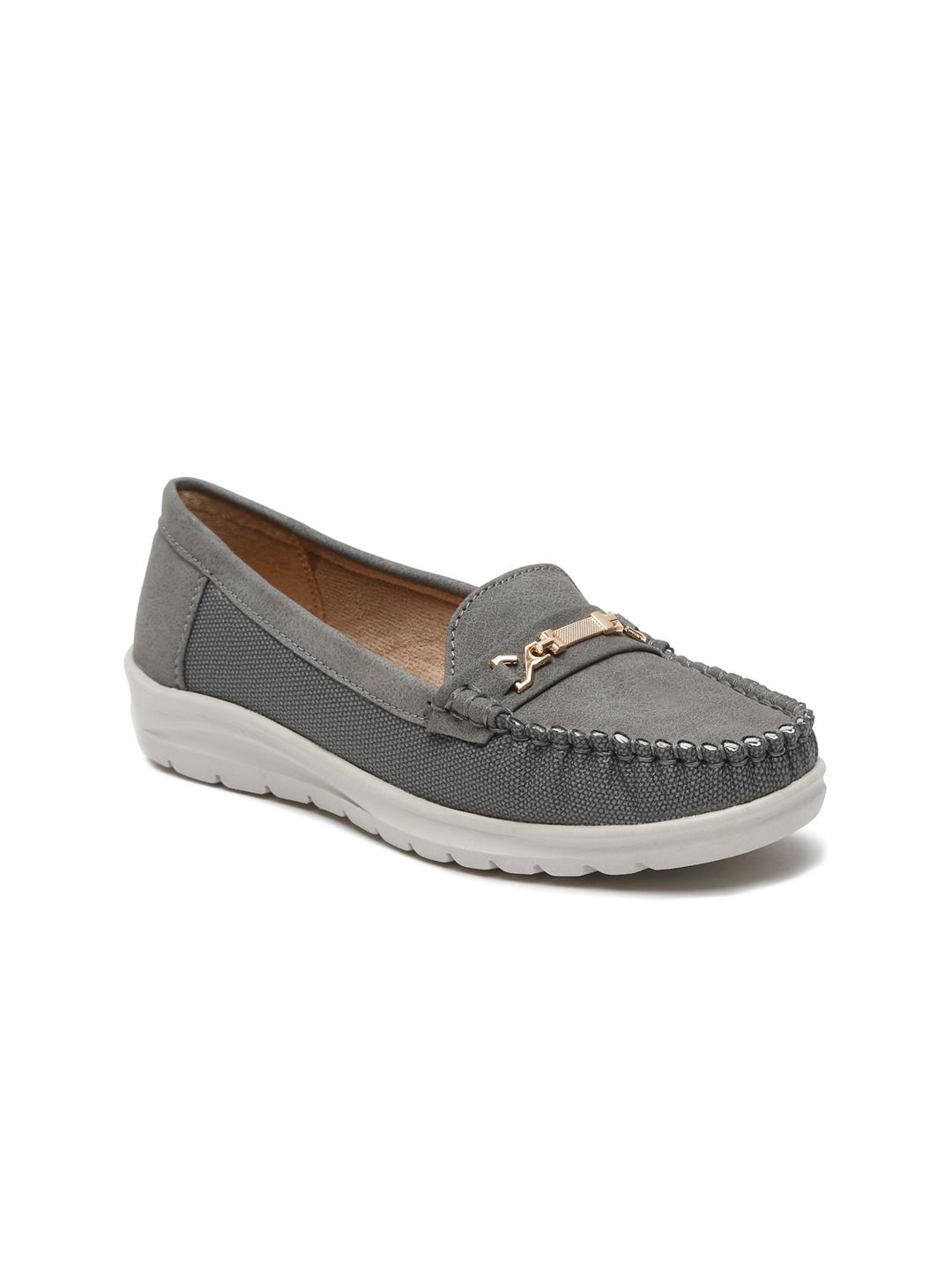 VALIOSAA Women Textured Lightweight Horsebit Loafers