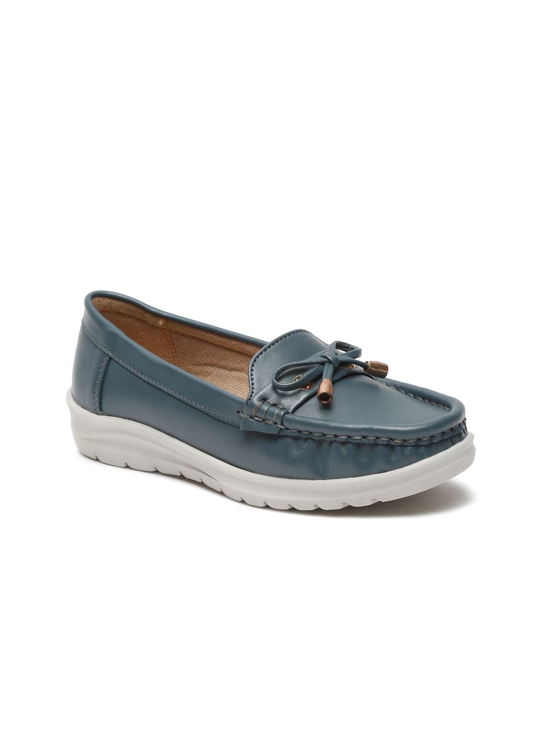 VALIOSAA Women Round Toe Lightweight Horsebit Loafers