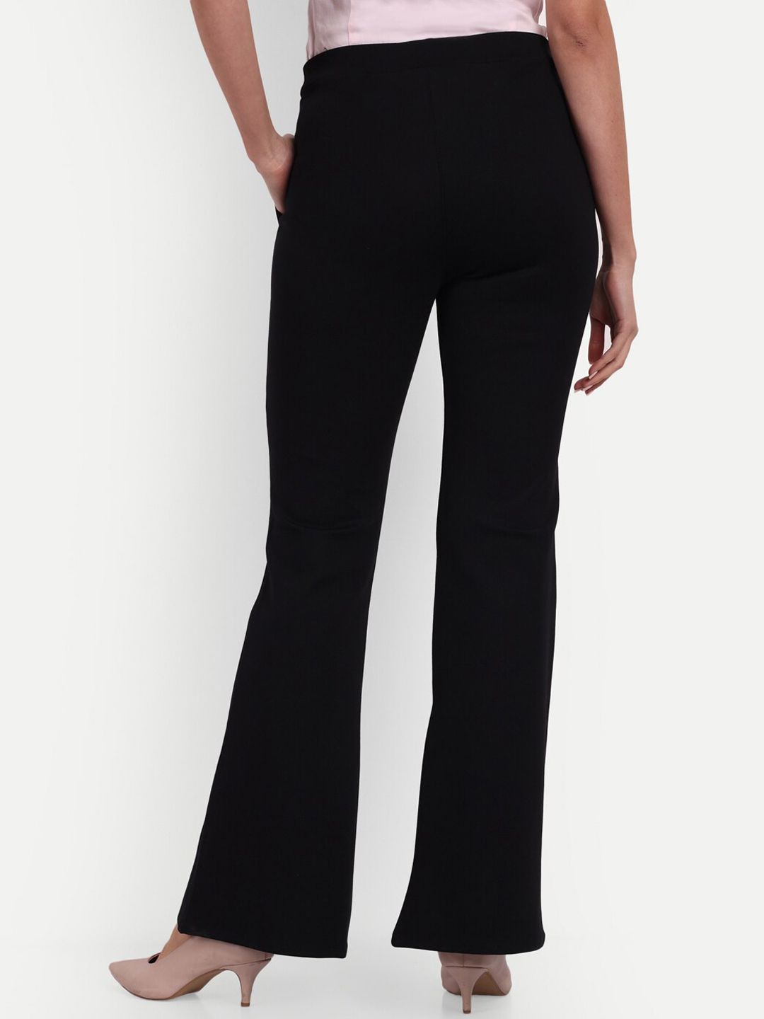 Next One Women Smart Flared High-Rise Easy Wash Trousers