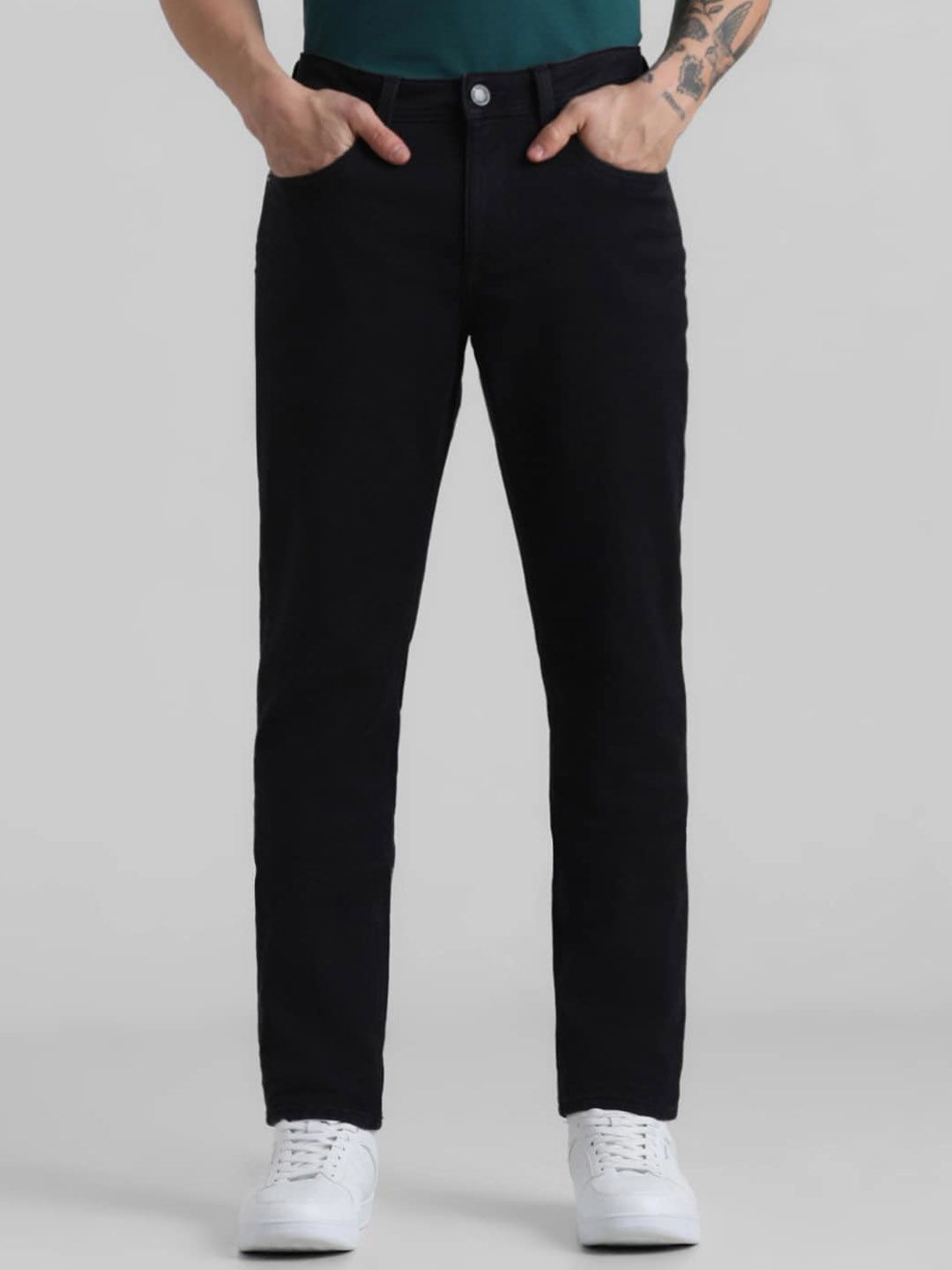 Jack & Jones Men Slim Fit Low-Rise Clean Look Stretchable Jeans