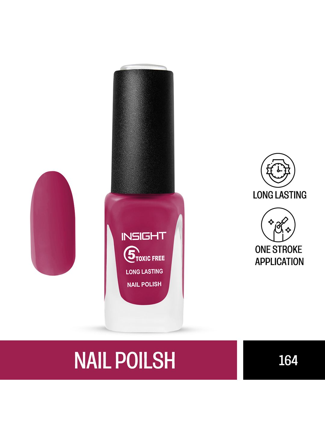 Insight Cosmetics 5-Toxic-Free Long-Lasting Nail Polish - Shade 164