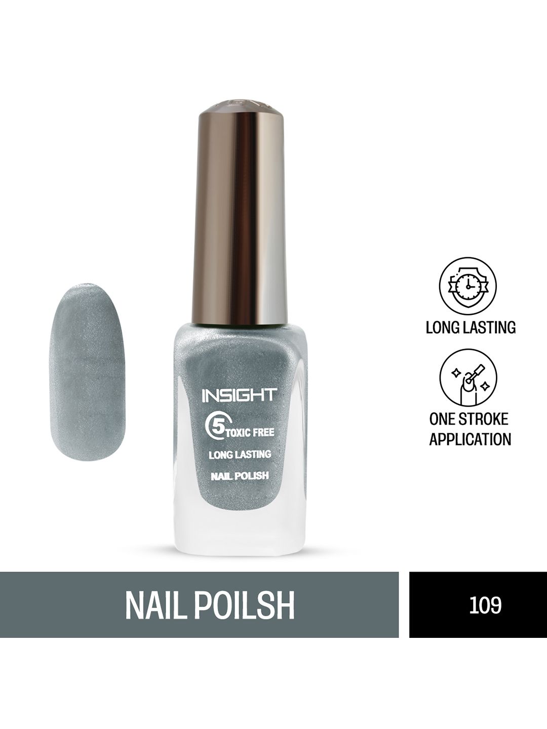 Insight Cosmetics 5-Toxic-Free Long-Lasting & Chip Resistant Nail Polish 9ml - Shade 109