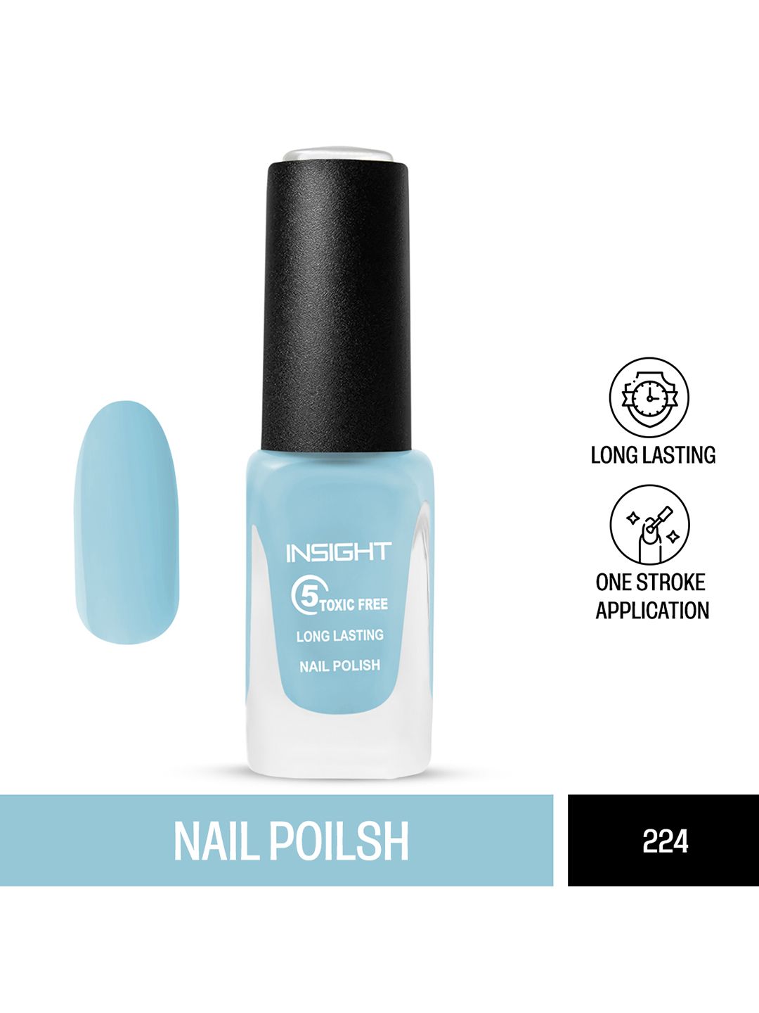 Insight Cosmetics 5-Toxic-Free Long-Lasting & Chip Resistant Nail Polish 9ml - Shade 224