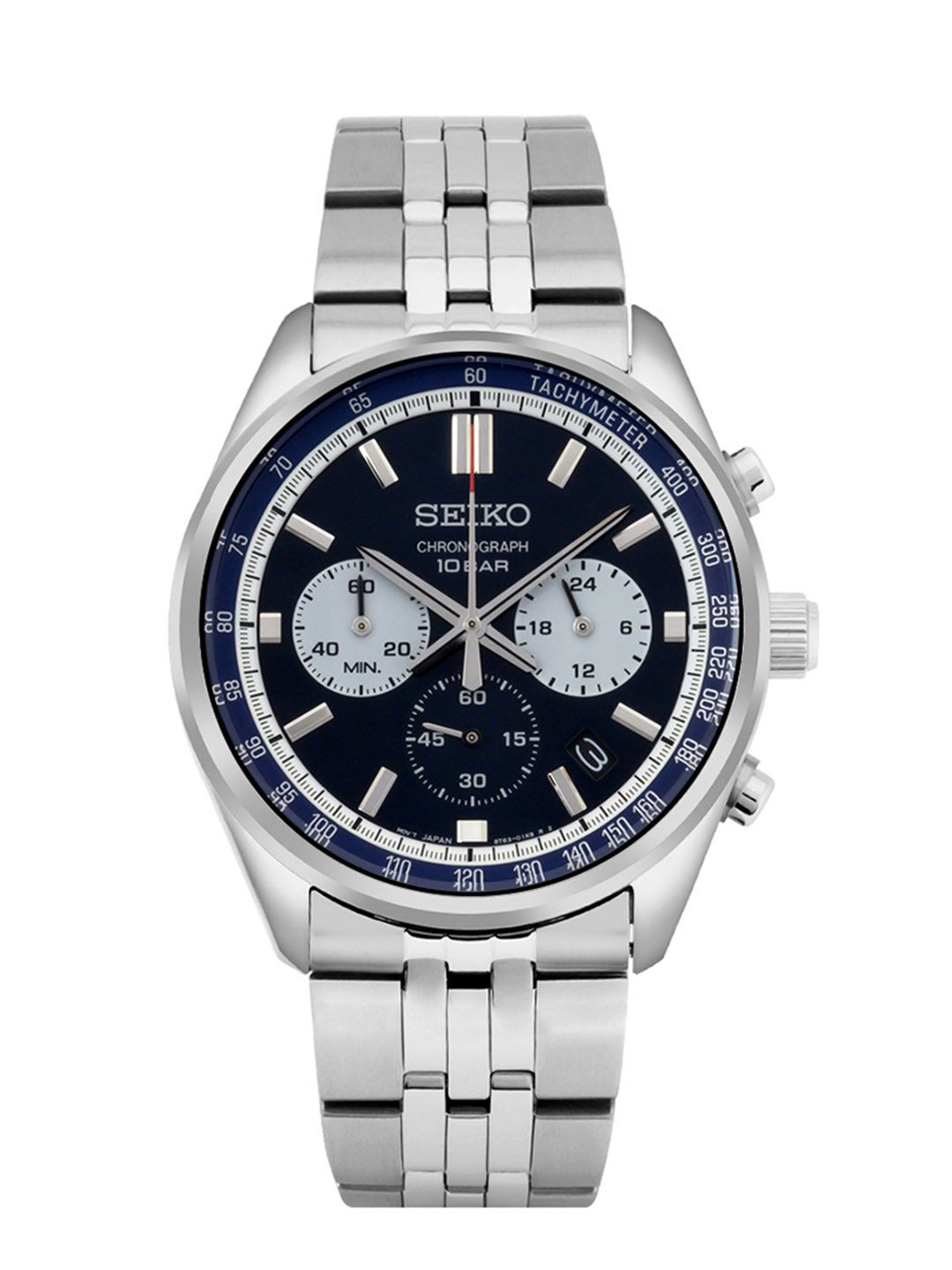 SEIKO Men Patterned Bracelet Style Straps Analogue Automatic Motion Powered Watch-SSB427P1