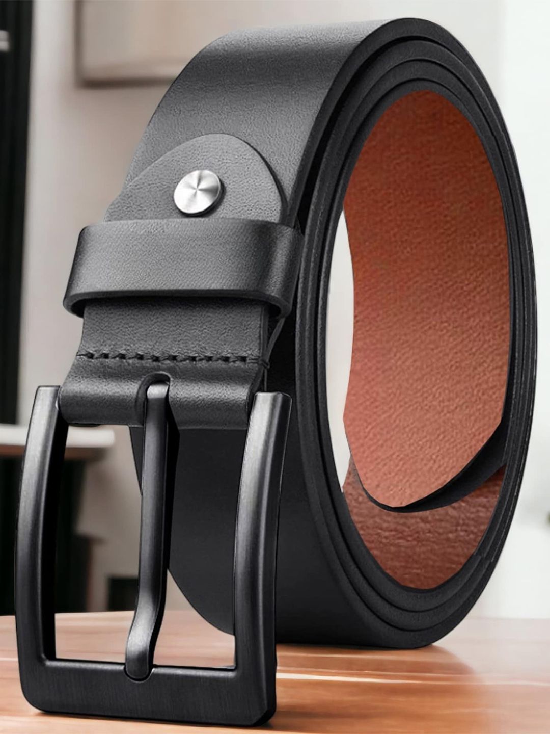 Buy The Roadster Lifestyle Co. Men Black Leather Formal Belt -  - Accessories for Men