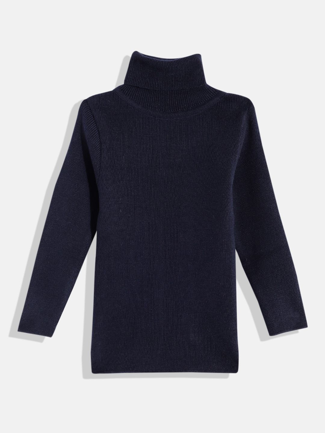 RVK Kids Ribbed Turtle Neck Long Sleeves Acrylic Pullover