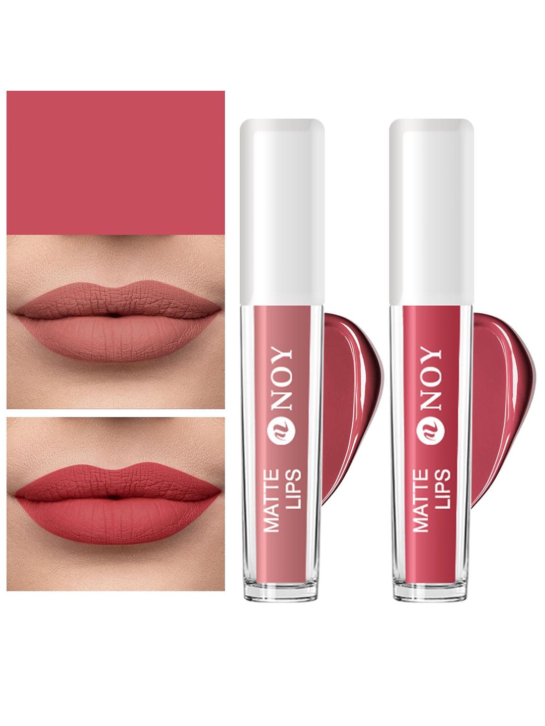 NOY Matte Lips Set Of 3 Lightweight Liquid Lipstick - 4ml Each - Nude-Tan Nude