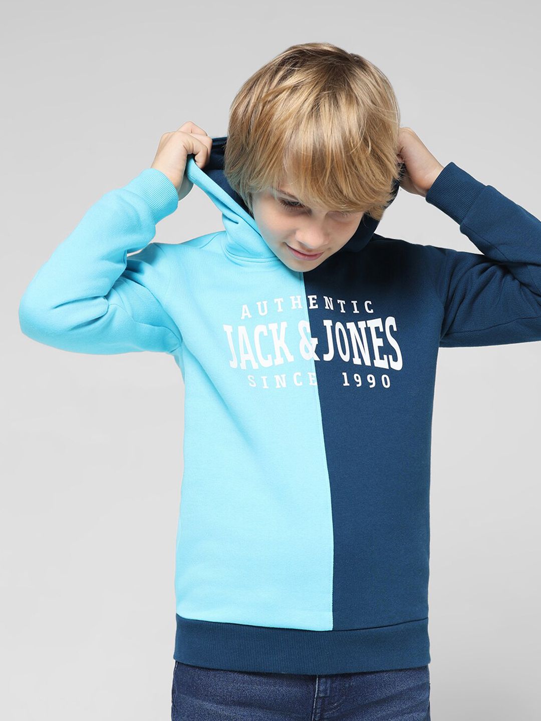 Jack & Jones Junior Boys Colourblocked Hooded Pullover