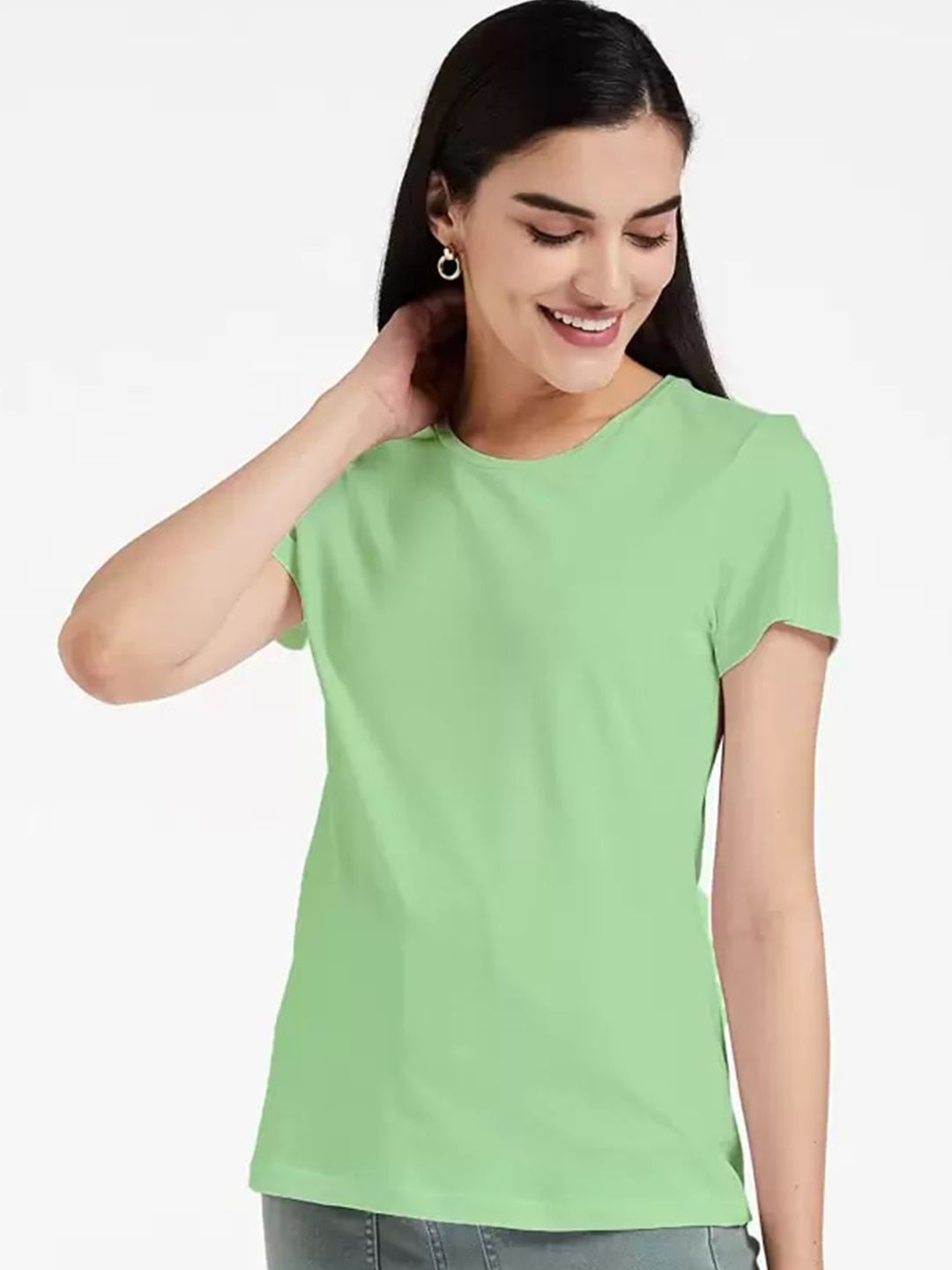 COLOR CAPITAL Round Neck Cotton T-shirt