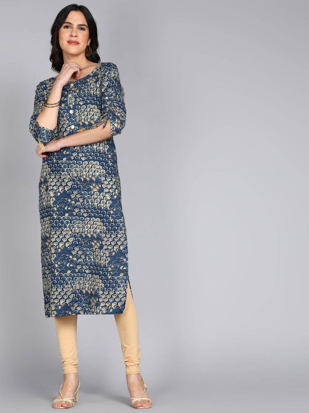 ftDiva Ethnic Motifs Printed Straight Kurta