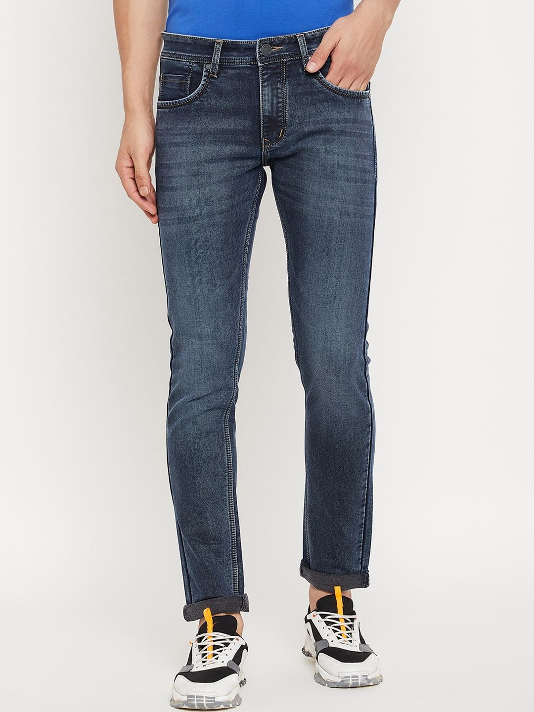 Duke Men Slim Fit Heavy Fade Comfort Cotton Stretchable Jeans