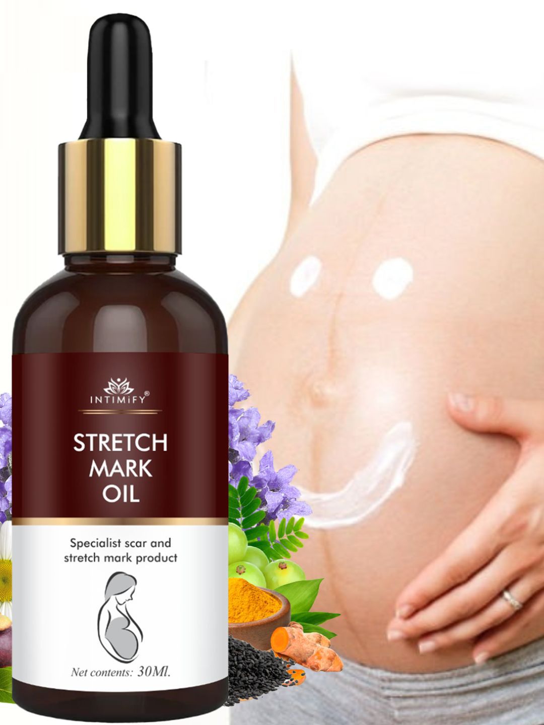 INTIMIFY Stretch Mark Oil with Vitamin E & Amla - 30 ml