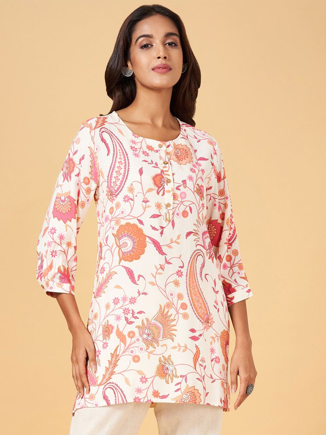 RANGMANCH BY PANTALOONS Ethnic Motif Printed Tunic