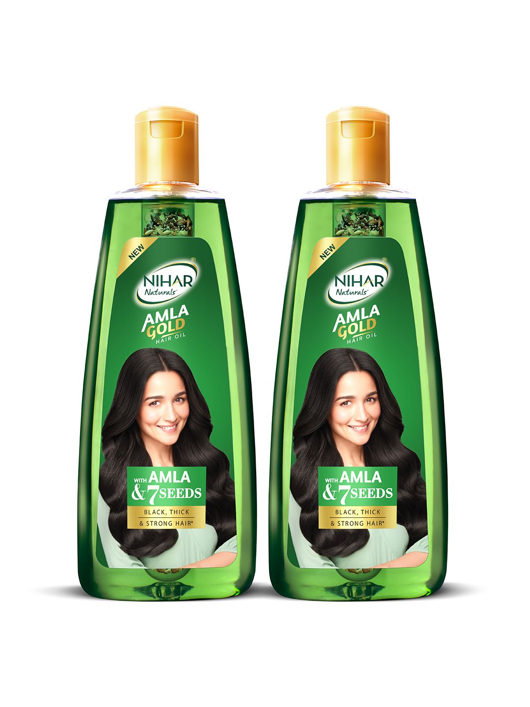 Nihar Naturals Set of 2 Amla Gold Hair Oil with Amla & 7 Seeds – 280ml each