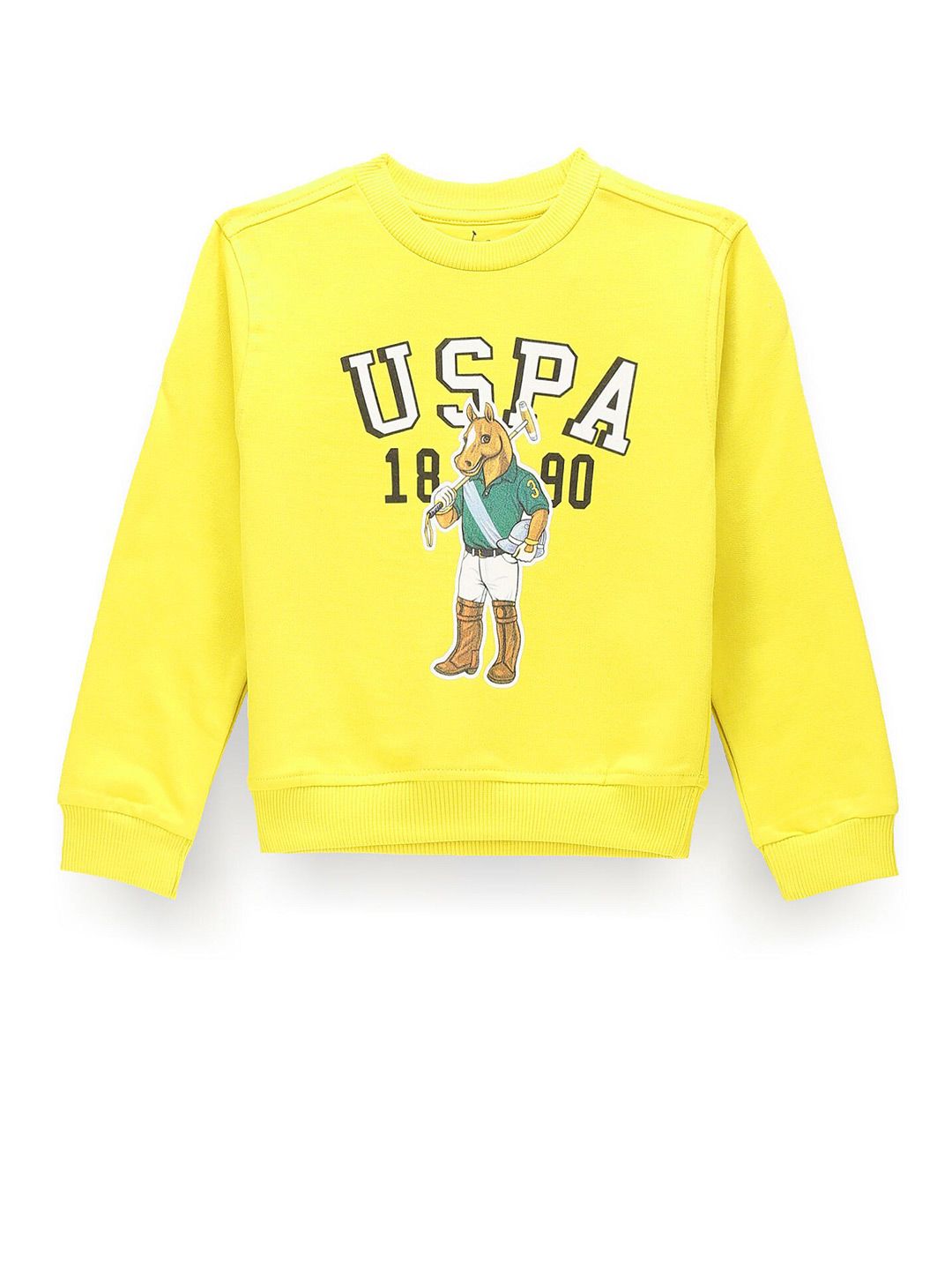 U.S. Polo Assn. Kids Boys Typography Printed Pure Cotton Sweatshirt