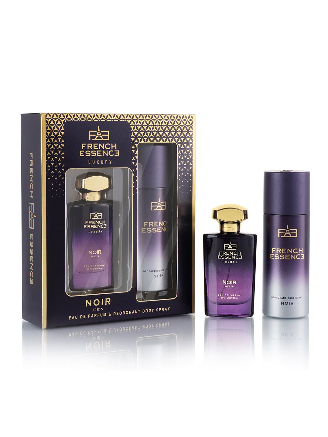 FRENCH ESSENCE Men Set of Noir Luxury Eau De Parfum - 60ml & Deodorant Body Spray - 150ml