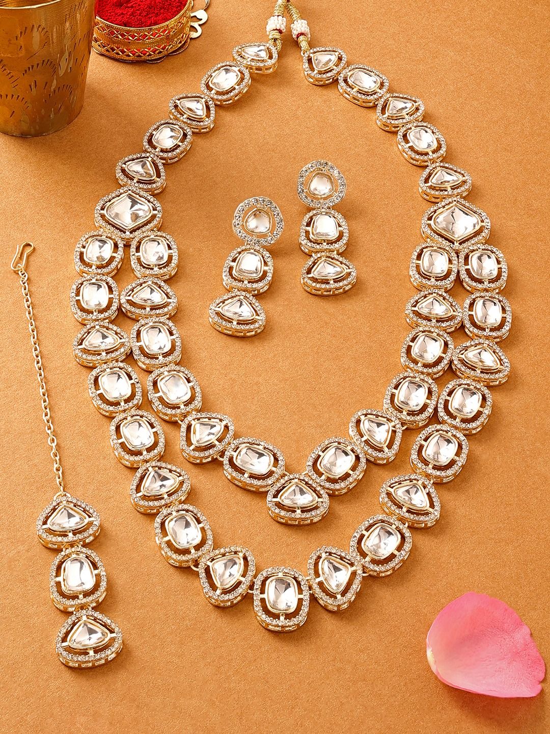 Buy Zaveri Pearls Gold Plated Stones  Studded Jewellery Set -  - Accessories for Women