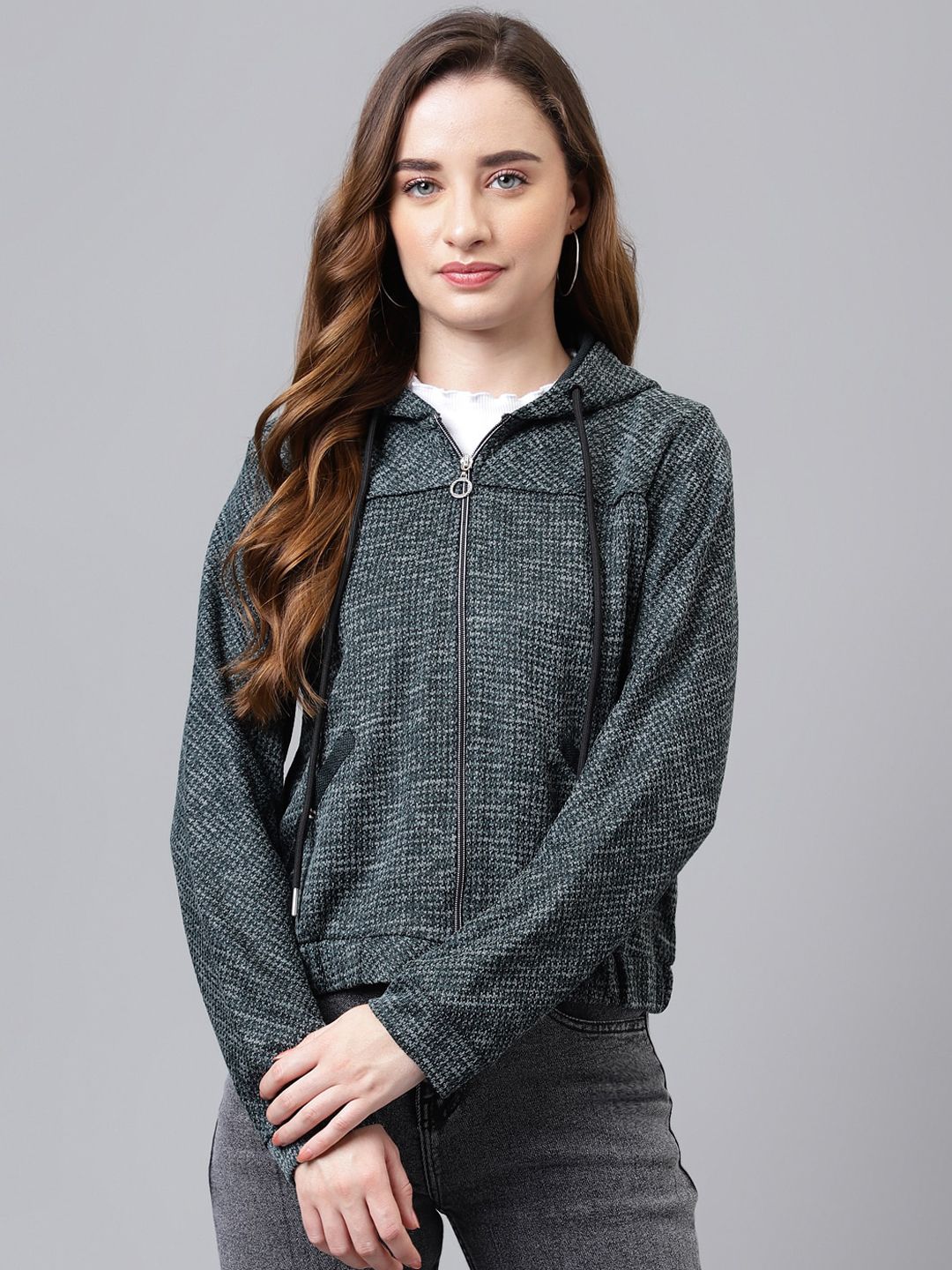 Latin Quarters Abstract Printed Hooded Lightweight Tailored Jacket