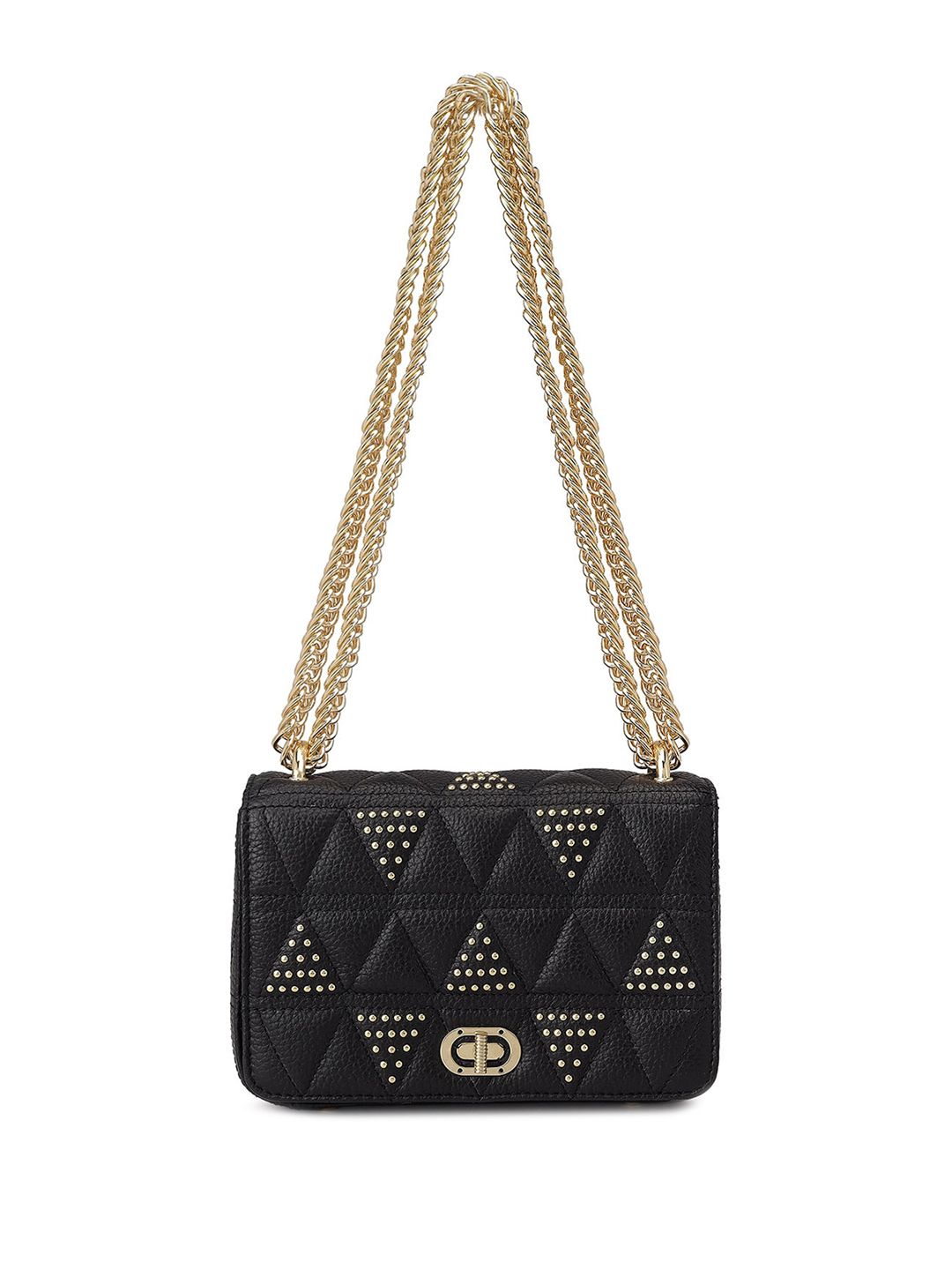 Buy Da Milano Pebble Leather Online Exclusive Quilting Double Chain Bag (S)   Black -  - Accessories for Women