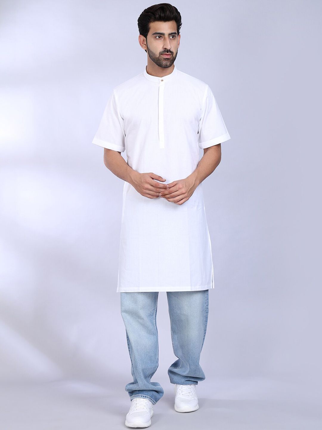 MIDAV Band Collar Straight Kurta