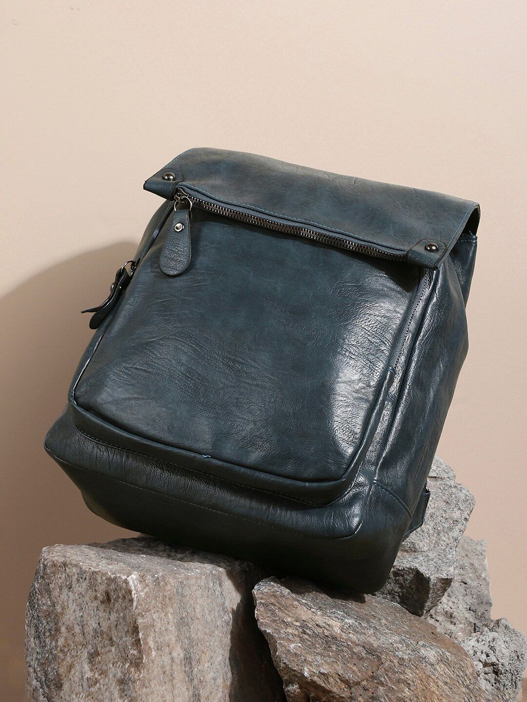 Buy HAUTE SAUCE Women Blue Textured Leather Mini Backpack -  - Accessories for Women