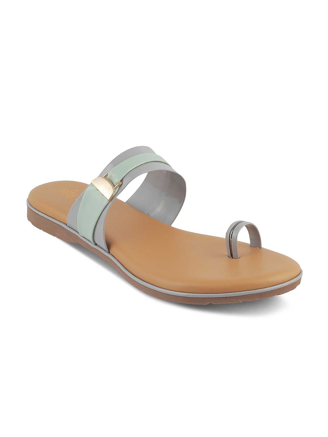 Tresmode Grey JOVAIL Slip-On One Toe Flats