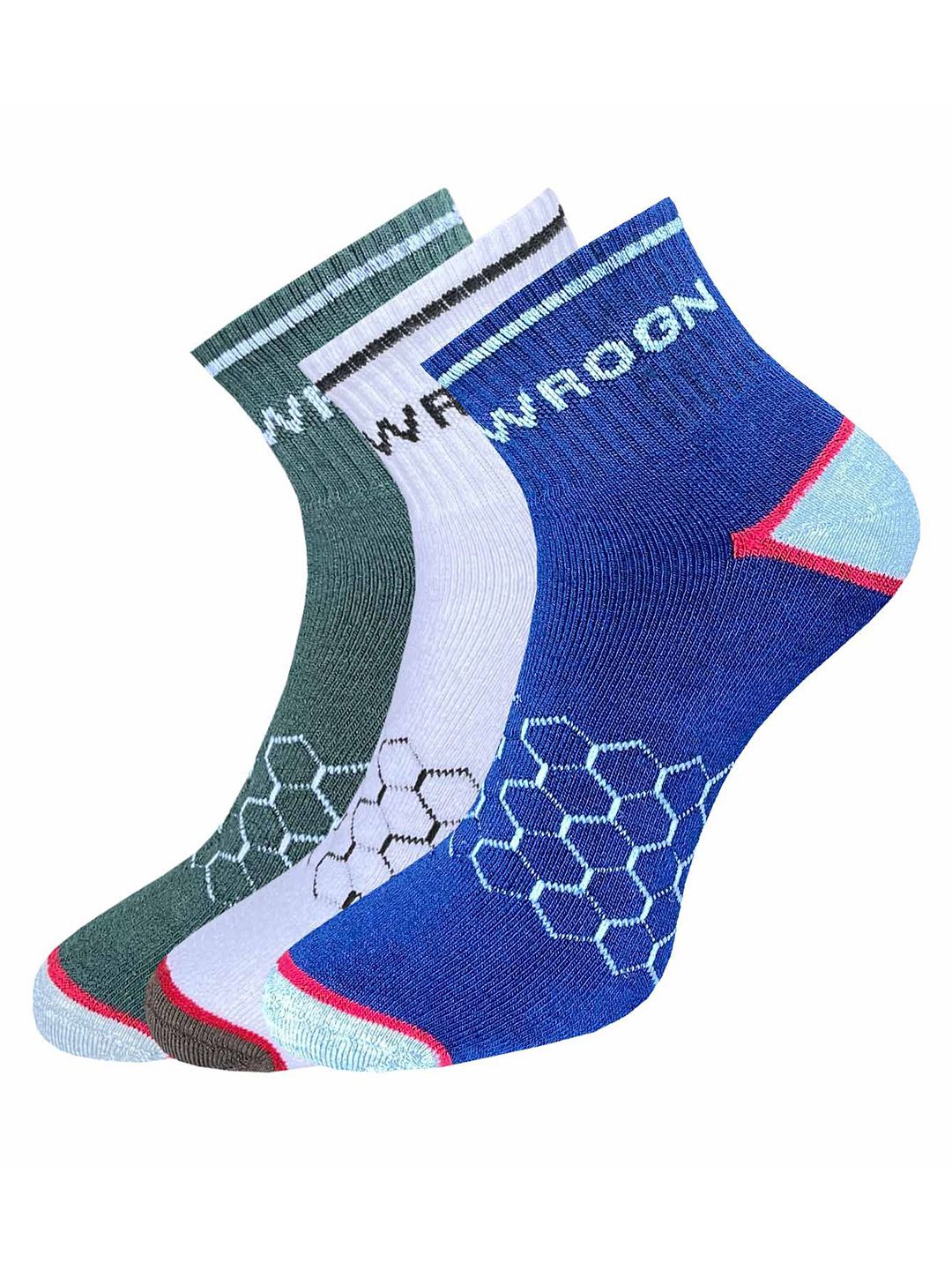 WROGN Men Pack Of 3 Patterned Ankle Length Socks