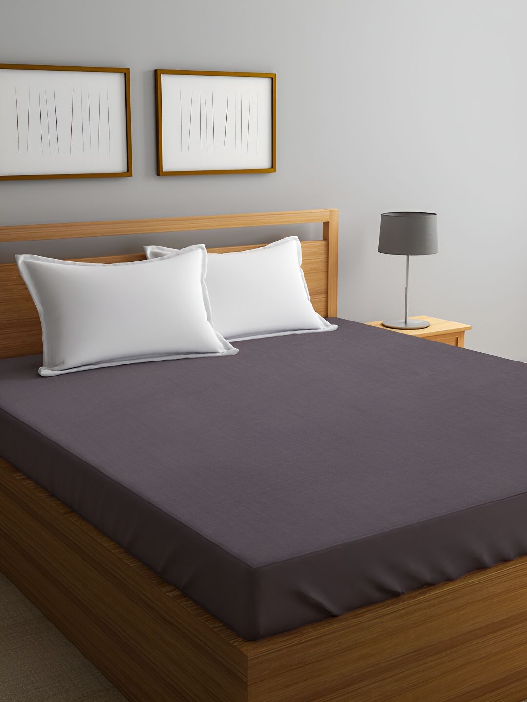 GADDA CO Grey Double Bed Soft & Waterproof Mattress Protector