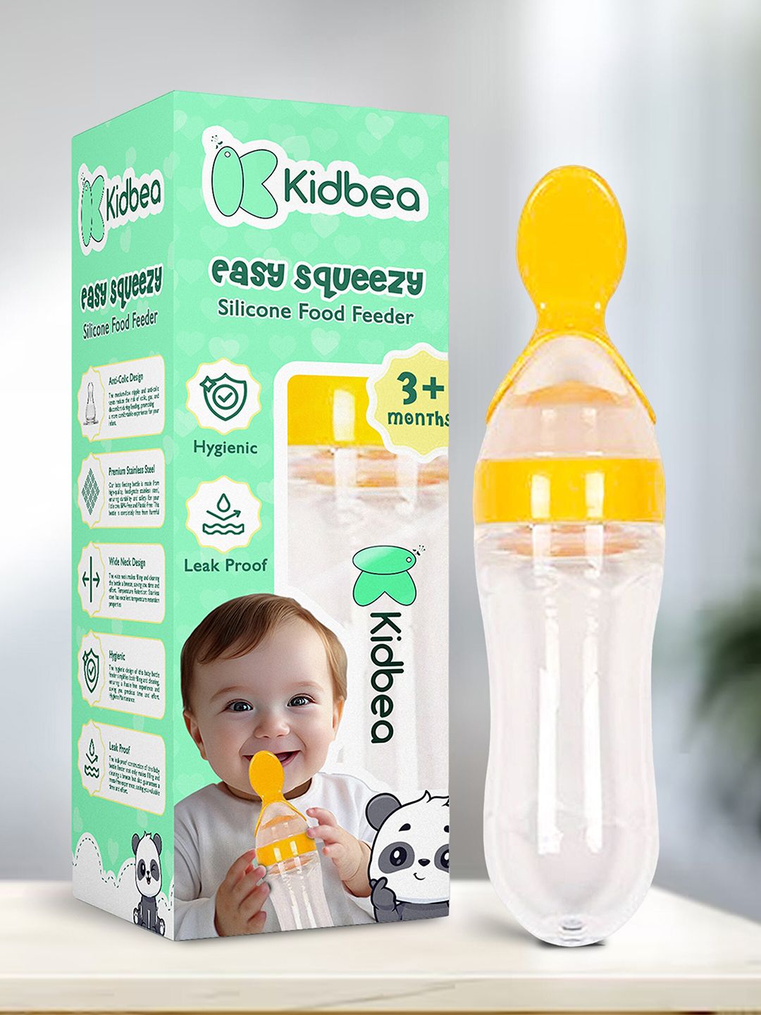 Kidbea Infants Yellow Silicone Food Feeders