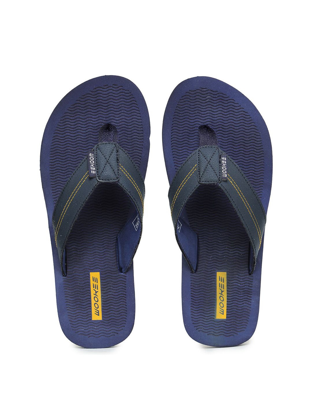 ABROS Men Textured Fabric Thong Flip-Flops