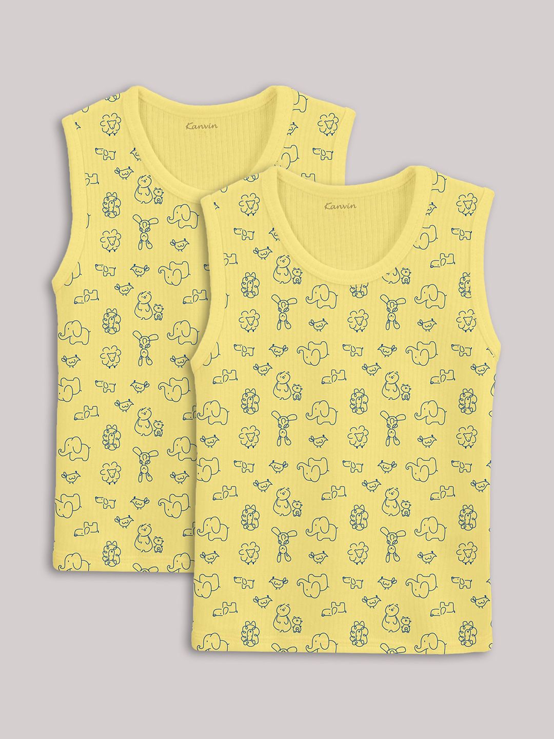 Kanvin Girls Pack Of 2 Printed Thermal Tops