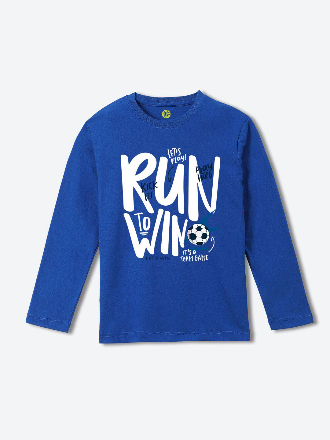 YK Boys Typography Printed Pure Cotton T-shirt