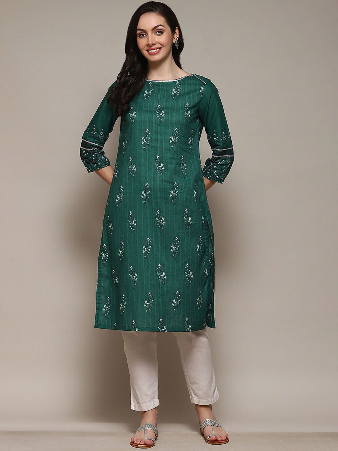 Biba Floral Printed Straight Kurta
