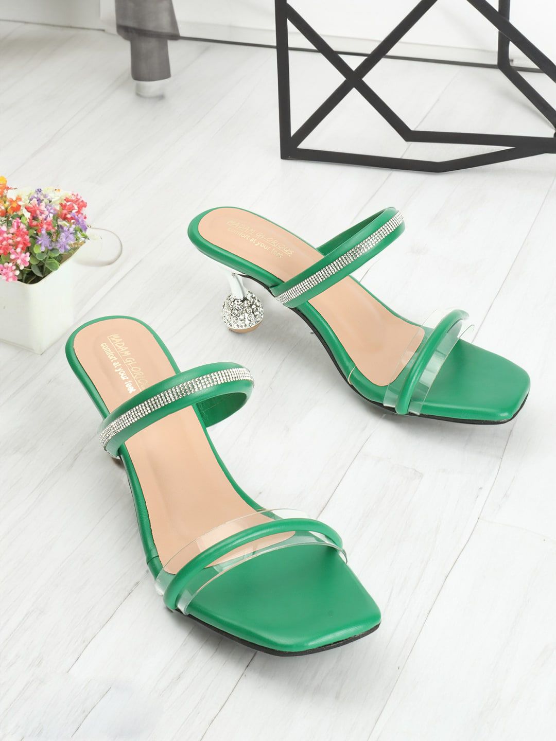 madam glorious Square Toe Stiletto Heels