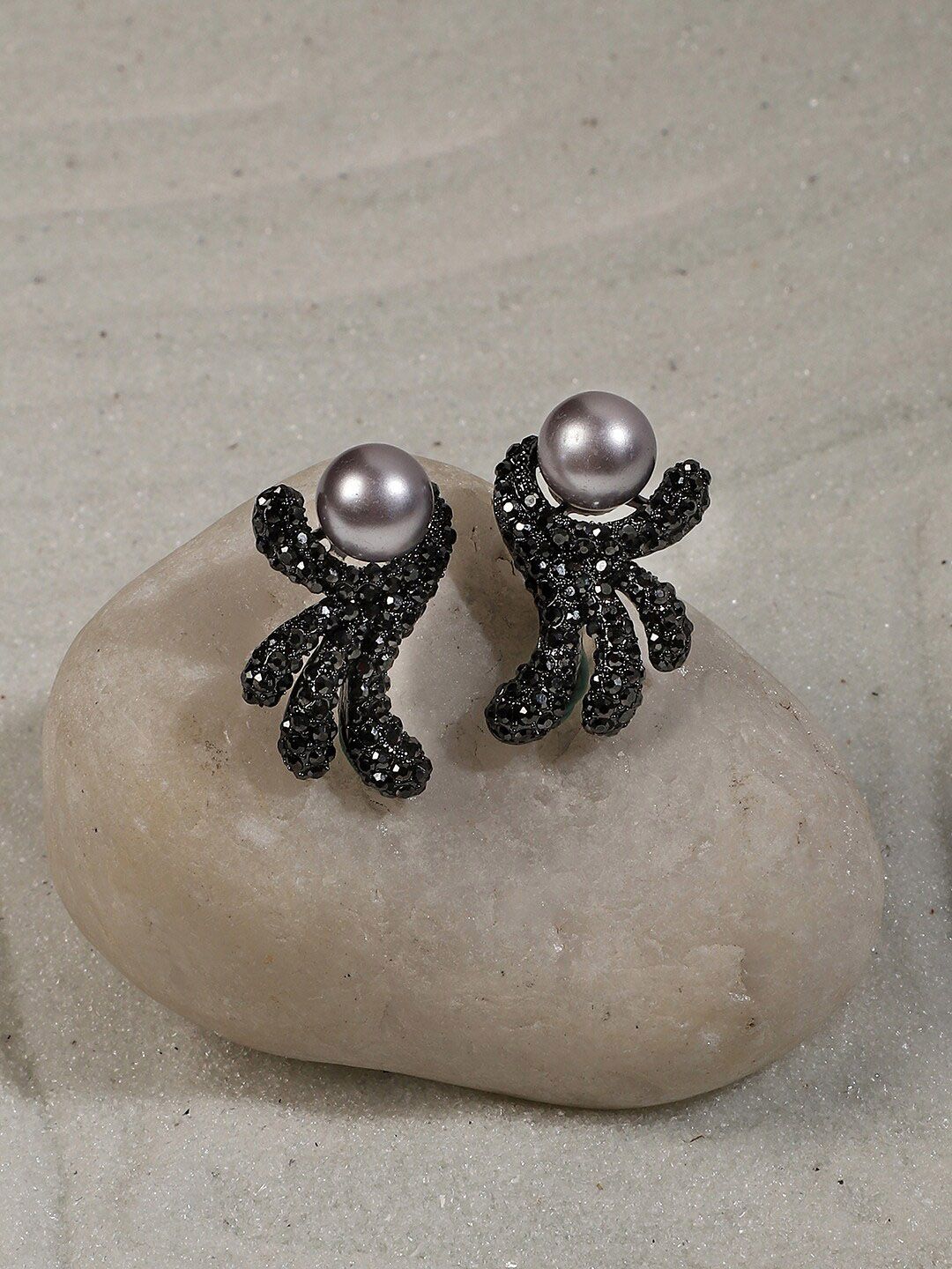 Buy SOHI Silver Plated Artificial Stones Studded Drop Earrings -  - Accessories for Women