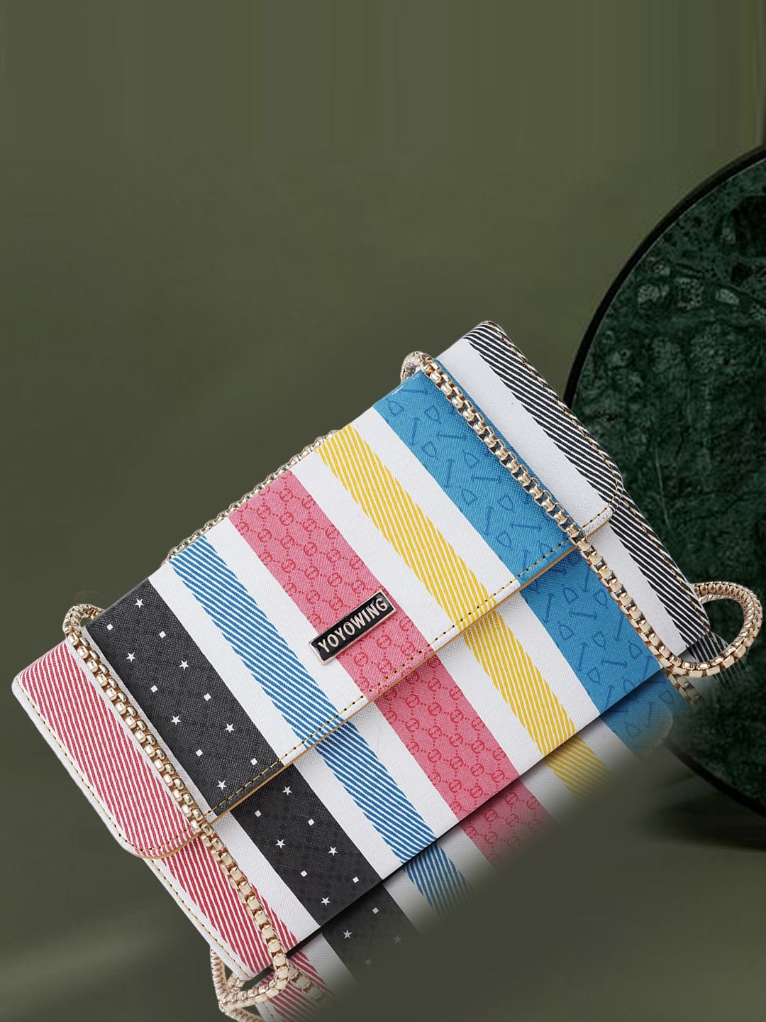 Buy YOYOWING Striped Embellished Sling Bag -  - Accessories for Women