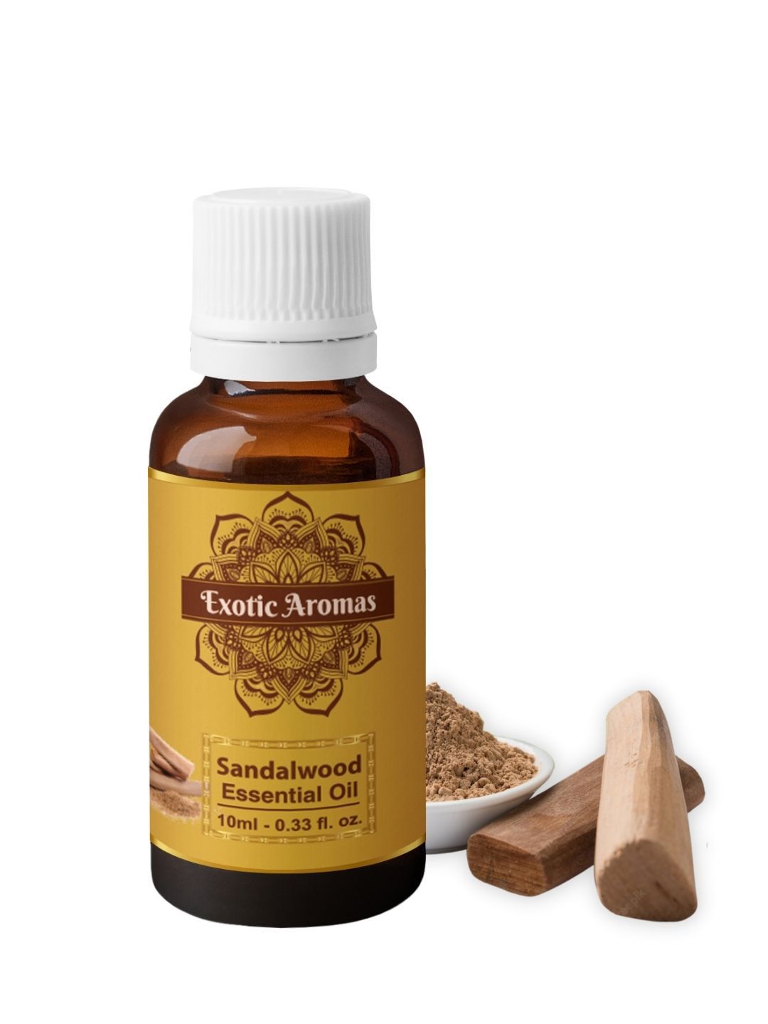 EXOTIC AROMAS Sandalwood Essential Oil For Bright Flawless Skin & Diffusers - 10ml