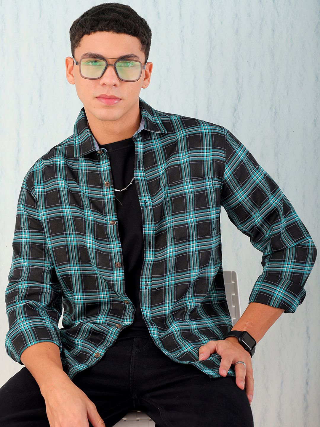 Hardsoda by The Indian Garage Co Tartan Checked Casual Shirt