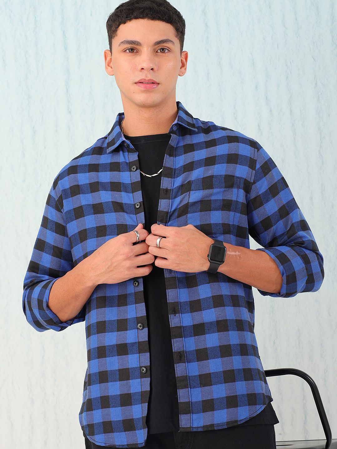 Hardsoda by The Indian Garage Co Buffalo Checked Twill Weave Casual Shirt