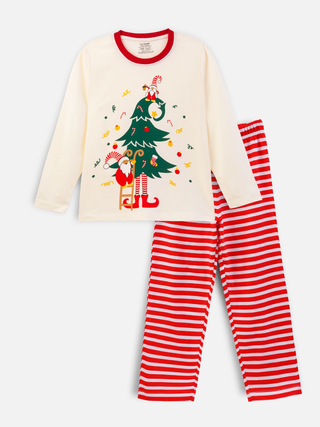 Nap Chief White Infants Graphic Printed Pure Cotton Night suit