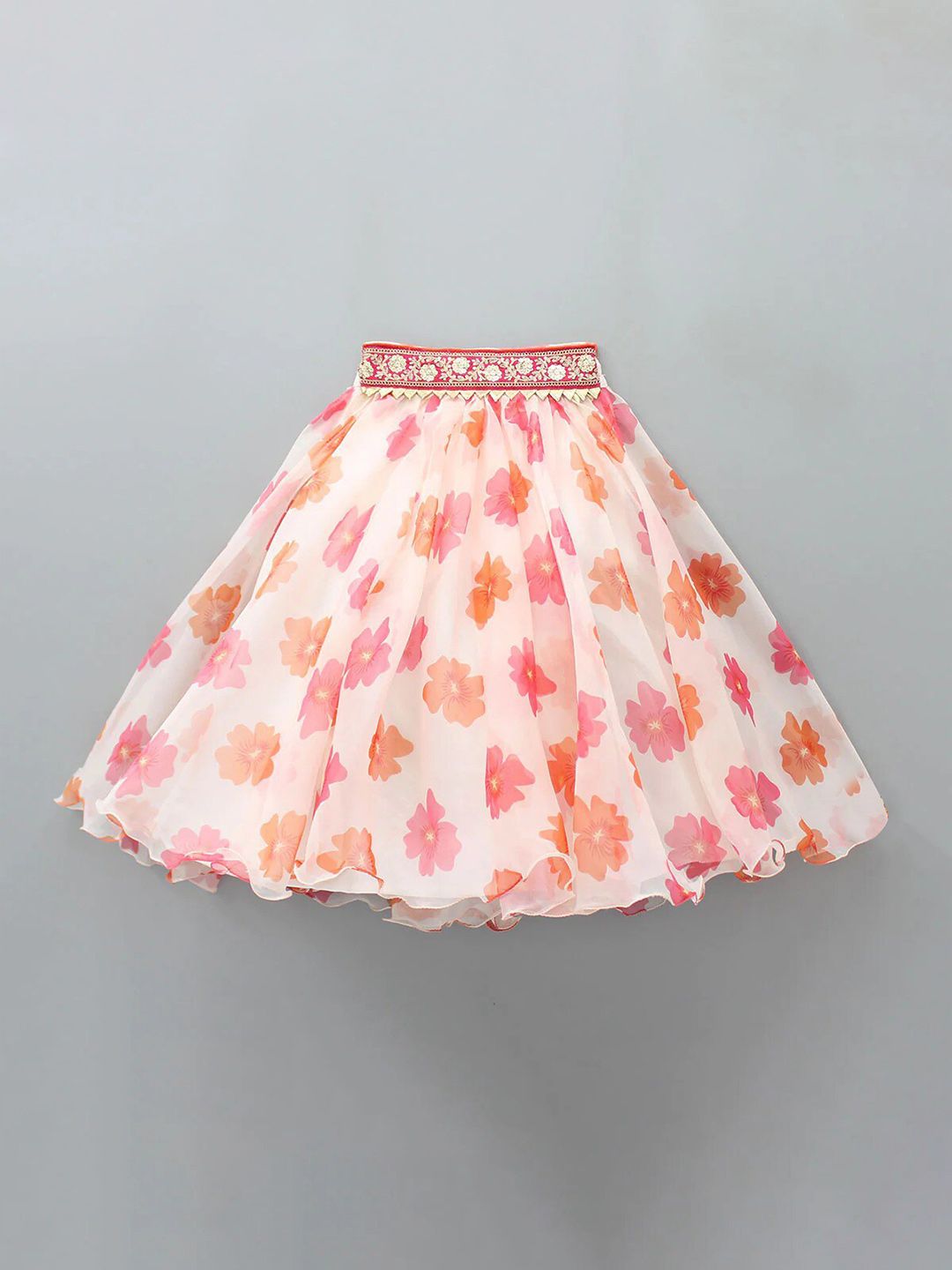 Girls Floral Foil Printed Ready to Wear Lehenga & Blouse 4
