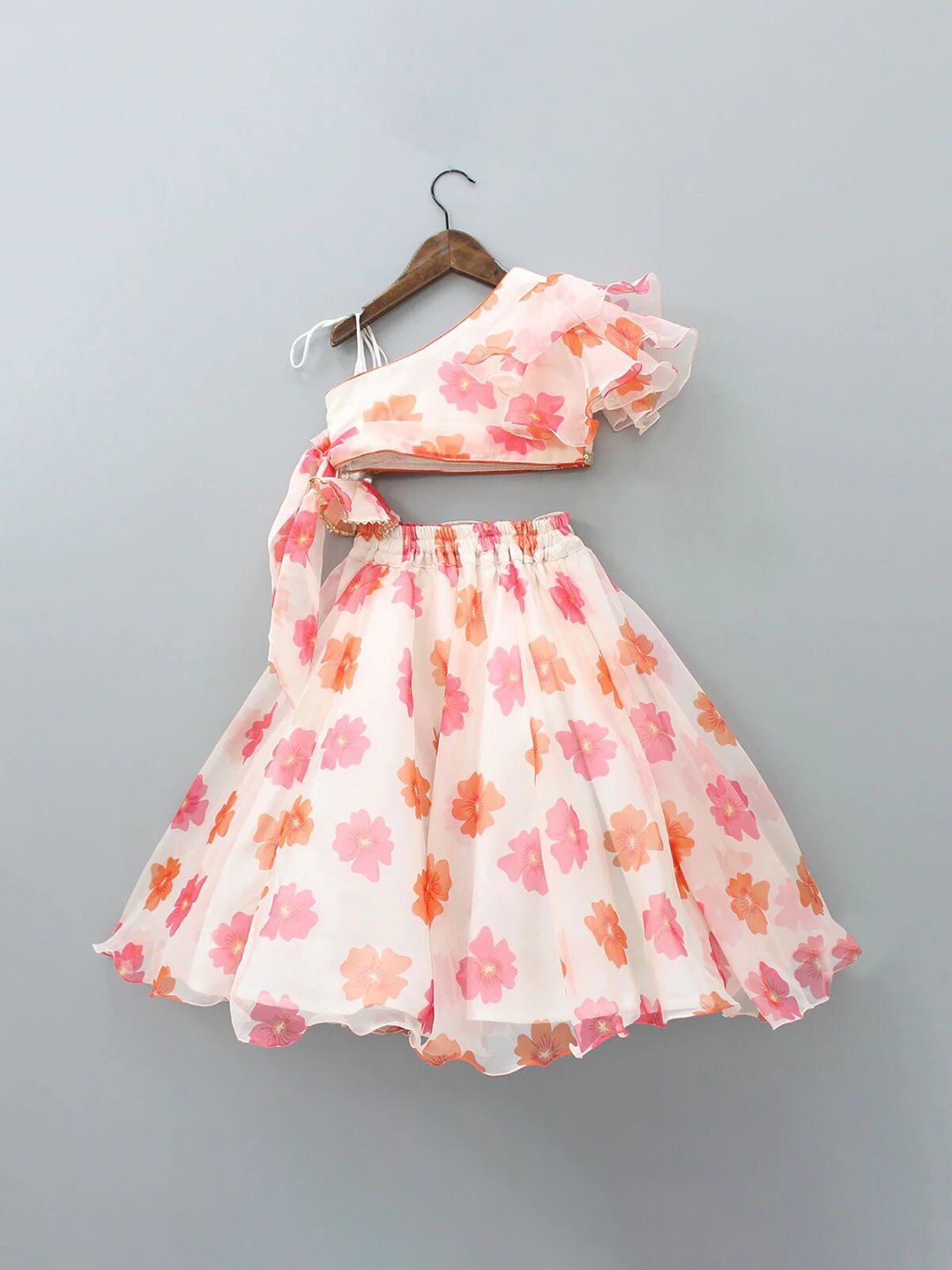 Girls Floral Foil Printed Ready to Wear Lehenga & Blouse 2