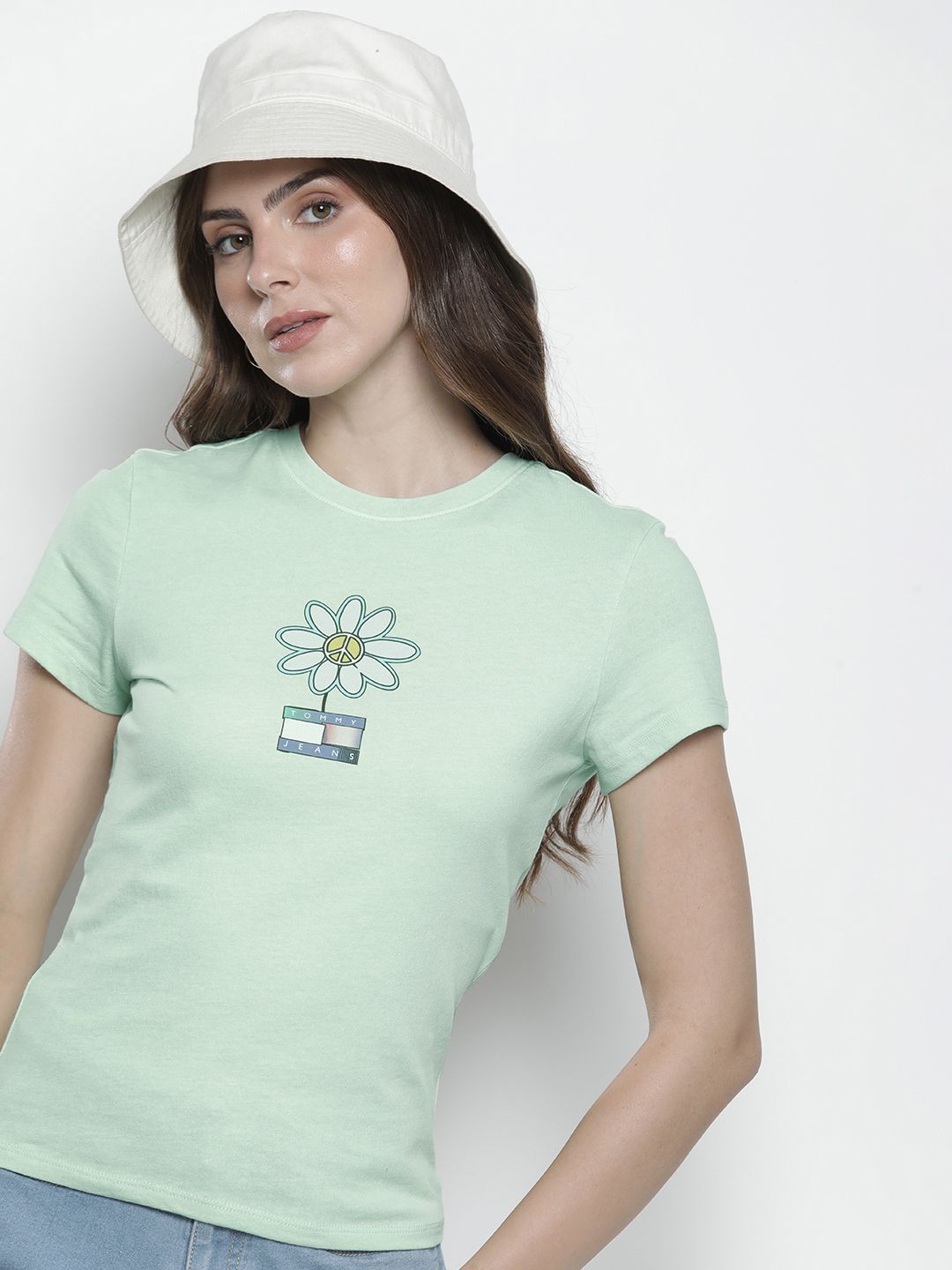 Tommy Hilfiger Floral Printed Pure Cotton Slim Fit T-shirt